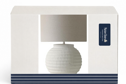Divots White Embossed Table Lamp