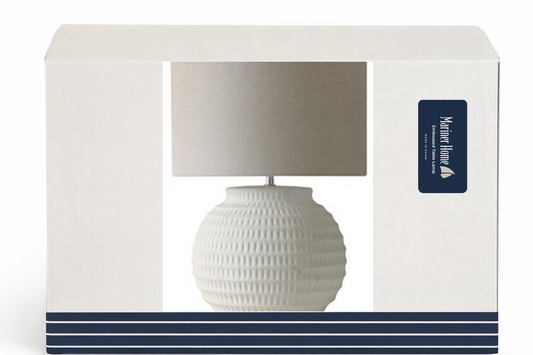 Divots White Embossed Table Lamp