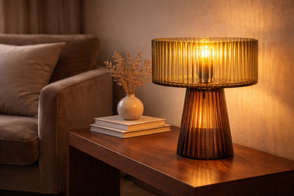 FLUTED GLASS UPLIGHTER