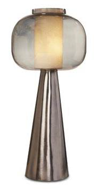 GLASS AND METAL TABLE LAMP