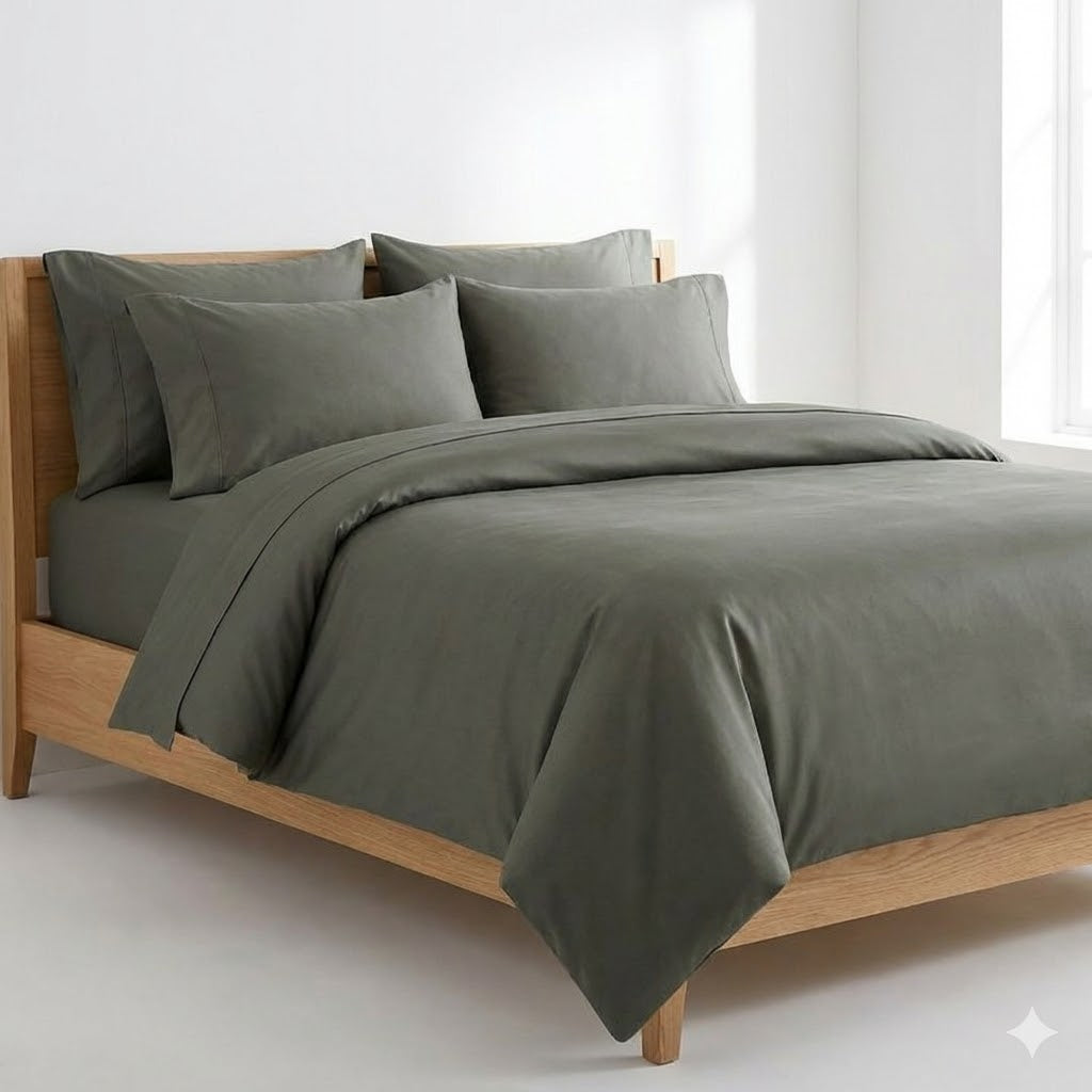 PALM LANE T400 SOLID DUVET COVER SET