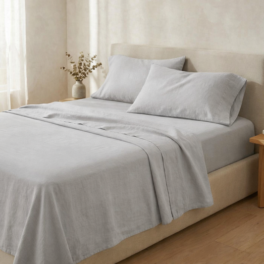 COTTON LINEN BLEND SLD SHEET SET