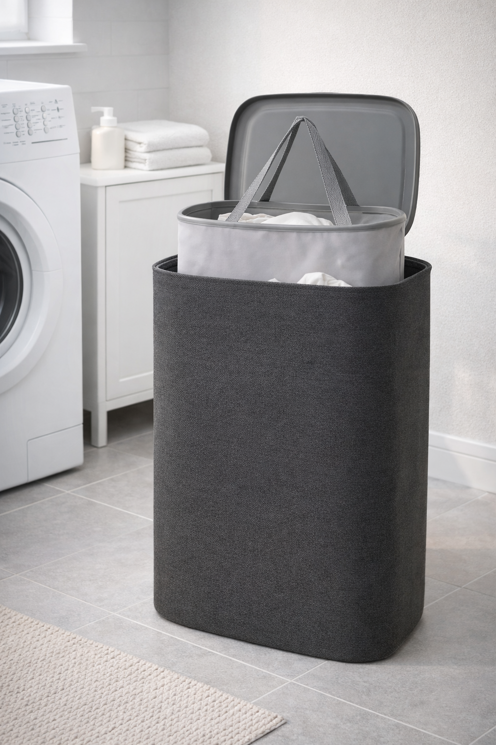 HARDTOP FOLDING LAUNDRY HAMPER - 90L