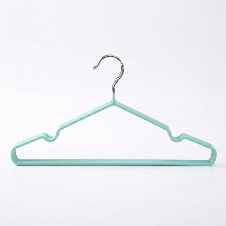PVC Coated Shirt Hanger with Bar - 10PC