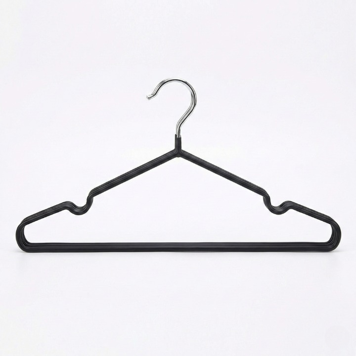 PVC Coated Shirt Hanger with Bar - 10PC