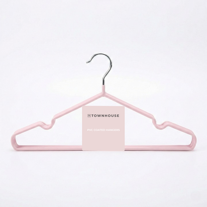 PVC Coated Shirt Hanger with Bar - 10PC