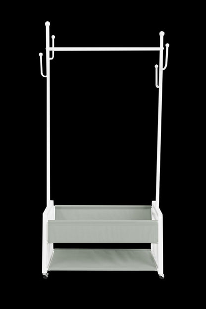 Clothing Rack On Wheels With Pu Shelf