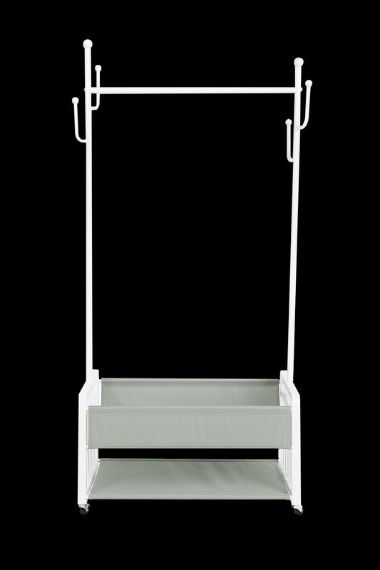 Clothing Rack On Wheels With Pu Shelf