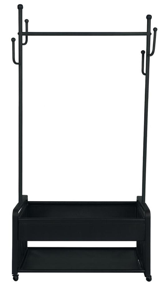 Clothing Rack On Wheels With Pu Shelf