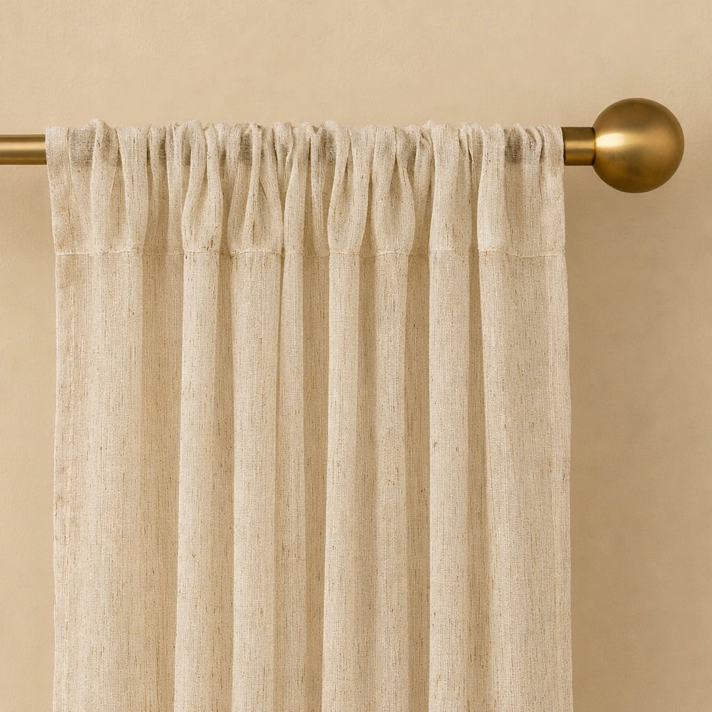 LINEN BLEND ROD POCKET TOP SHEER PANEL