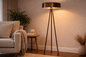 METAL FLOOR LAMP WITH METAL SHADE
