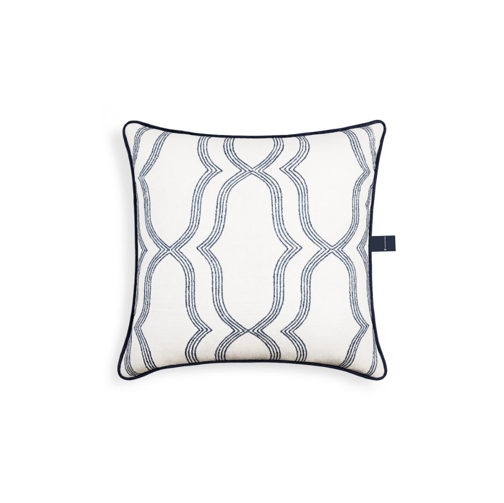 WAVY LATTICE EMBROIDERY DEC CUSHION