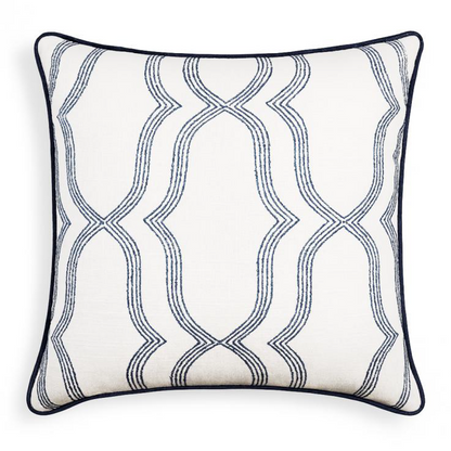WAVY LATTICE EMBROIDERY DEC CUSHION