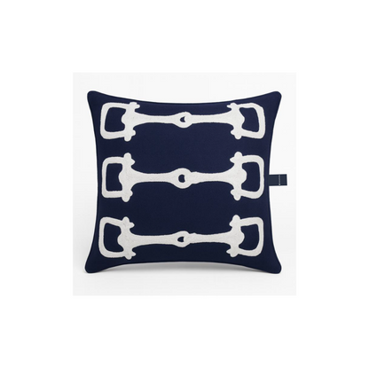BUCKLE MOTIF EMBROIDERY DEC CUSHION