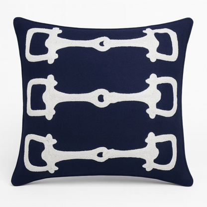 BUCKLE MOTIF EMBROIDERY DEC CUSHION