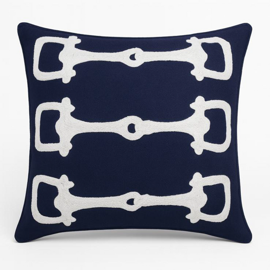 BUCKLE MOTIF EMBROIDERY DEC CUSHION