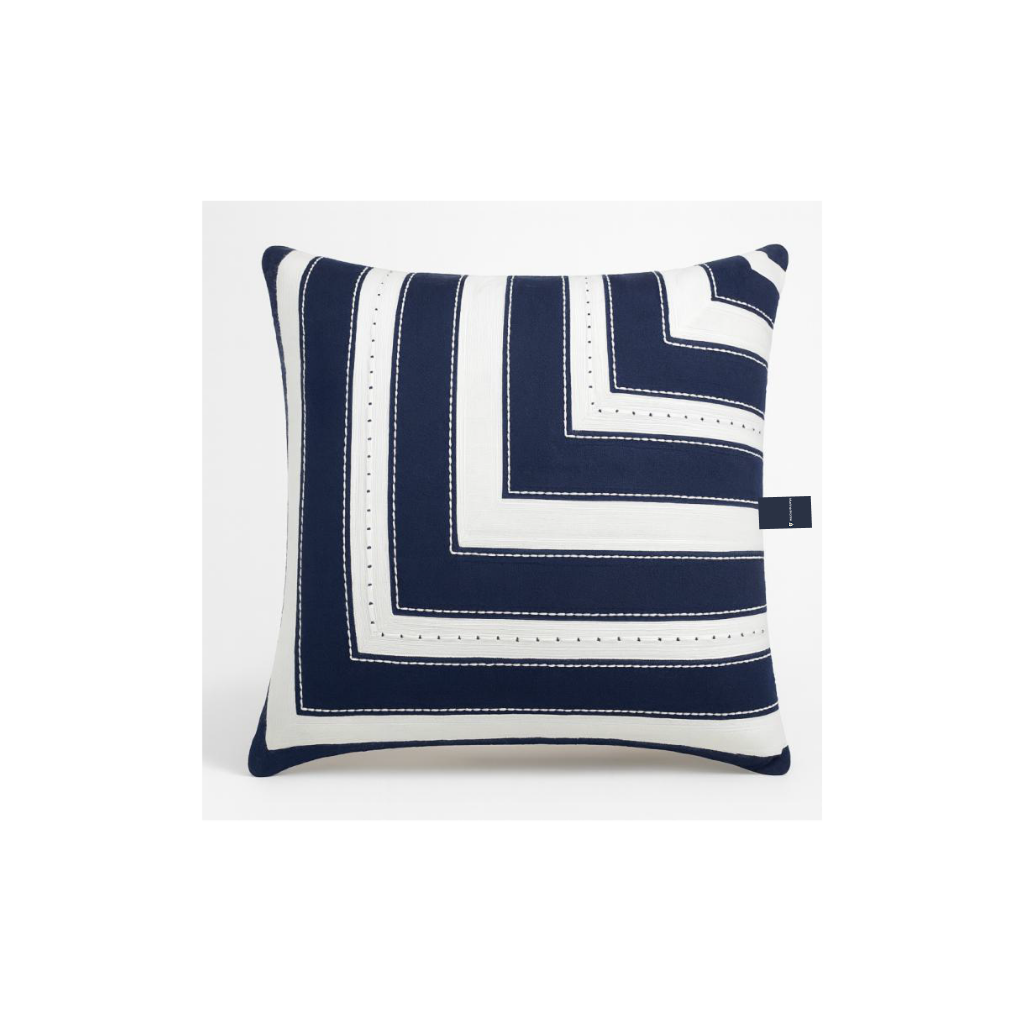 GEOMETRIC STRIPED APPLIQUE DEC CUSHION