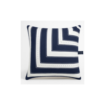 GEOMETRIC STRIPED APPLIQUE DEC CUSHION