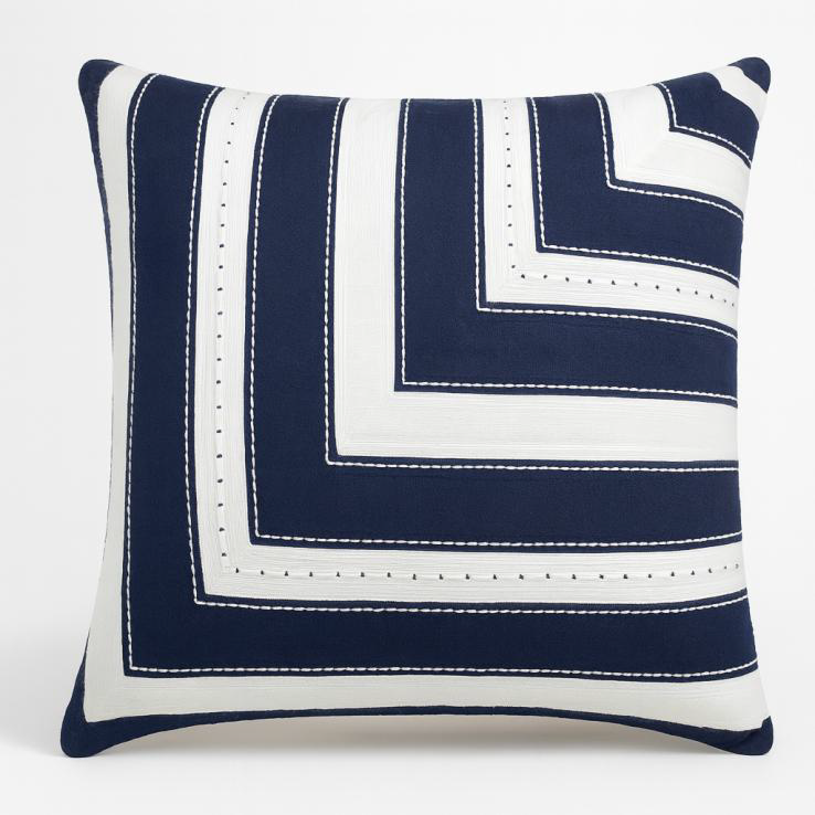 GEOMETRIC STRIPED APPLIQUE DEC CUSHION