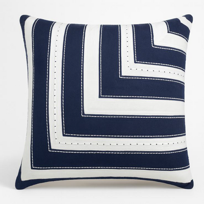 GEOMETRIC STRIPED APPLIQUE DEC CUSHION