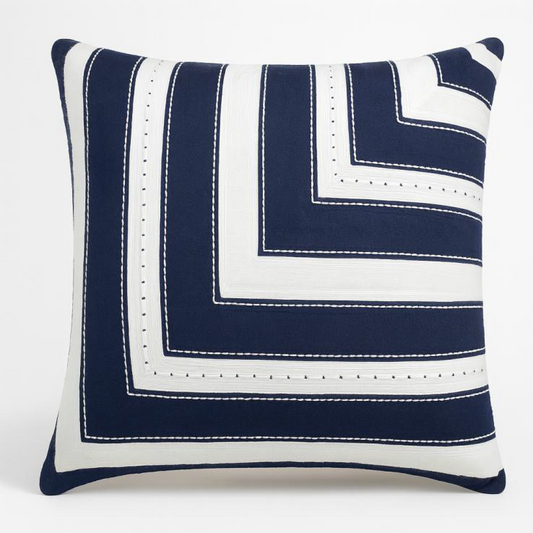 GEOMETRIC STRIPED APPLIQUE DEC CUSHION