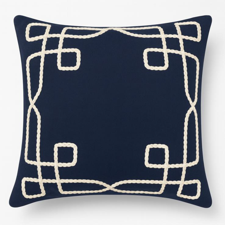 SQUARE LINK EMBROIDERY DEC CUSHION