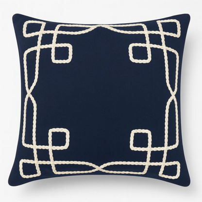 SQUARE LINK EMBROIDERY DEC CUSHION