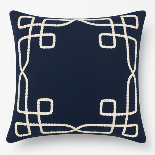 SQUARE LINK EMBROIDERY DEC CUSHION