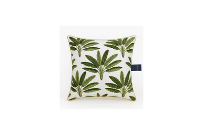 TROPICAL LEAF PRINT WITH EMBROIDERY DEC CUSHION