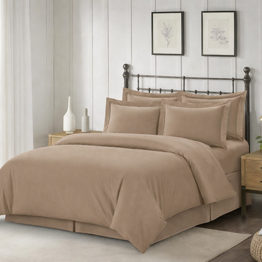 T300 Solid Cotton Duvet Set