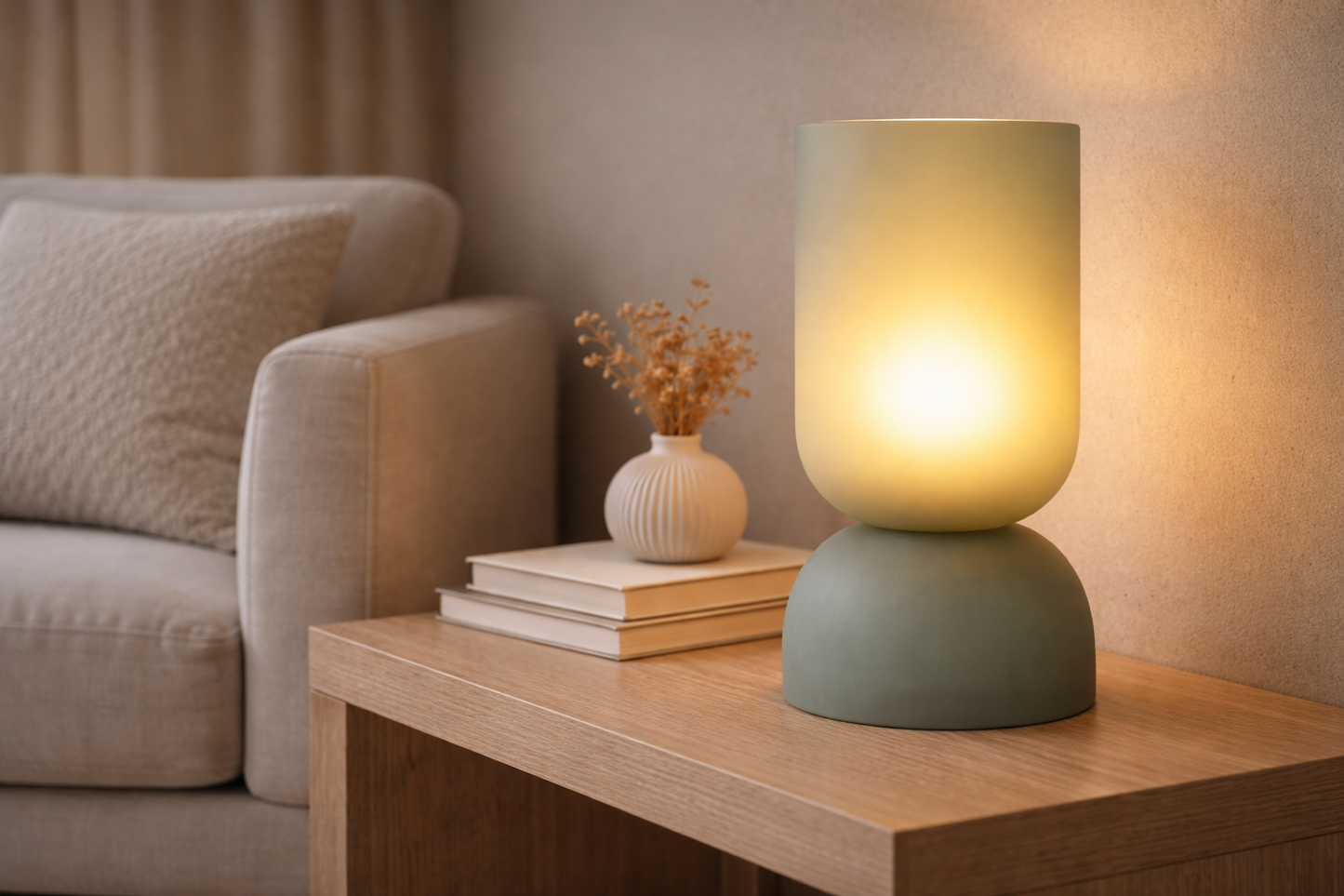 MODERN STACKED FROSTED GLASS UPLIGHTER