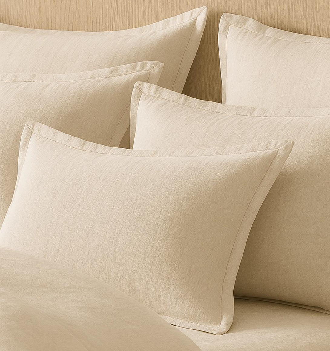 COTTON LINEN LUMBAR CUSHION WITH DOWN FEATHER FILLING