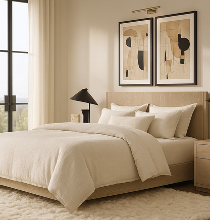 COTTON LINEN BLEND SLD DUVET SET