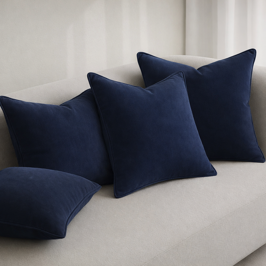 MH VELVET PIPPED VELVET CUSHION