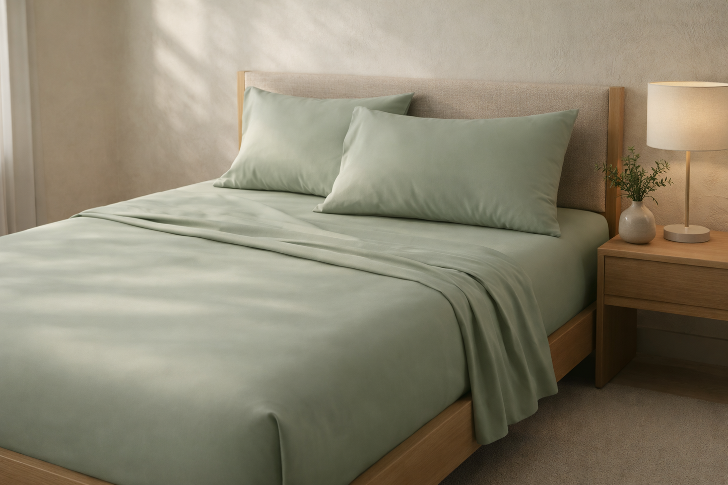 PALM LANE T400 SOLID PILLOW CASE PAIR