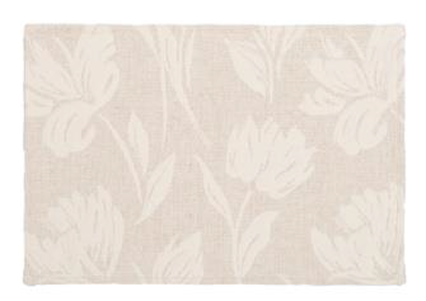 PALM LANE FLORAL JACQUARD LINEN COTTON TABLE PLACEMAT - 4PC SET
