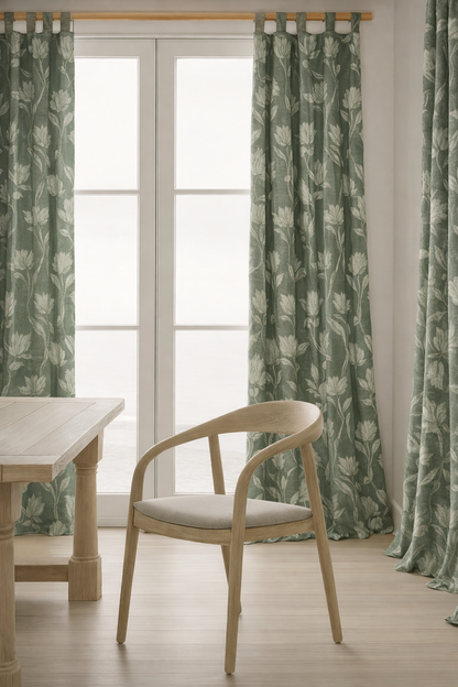 PALM LANE FLORAL LINEN COTTON CURTAIN