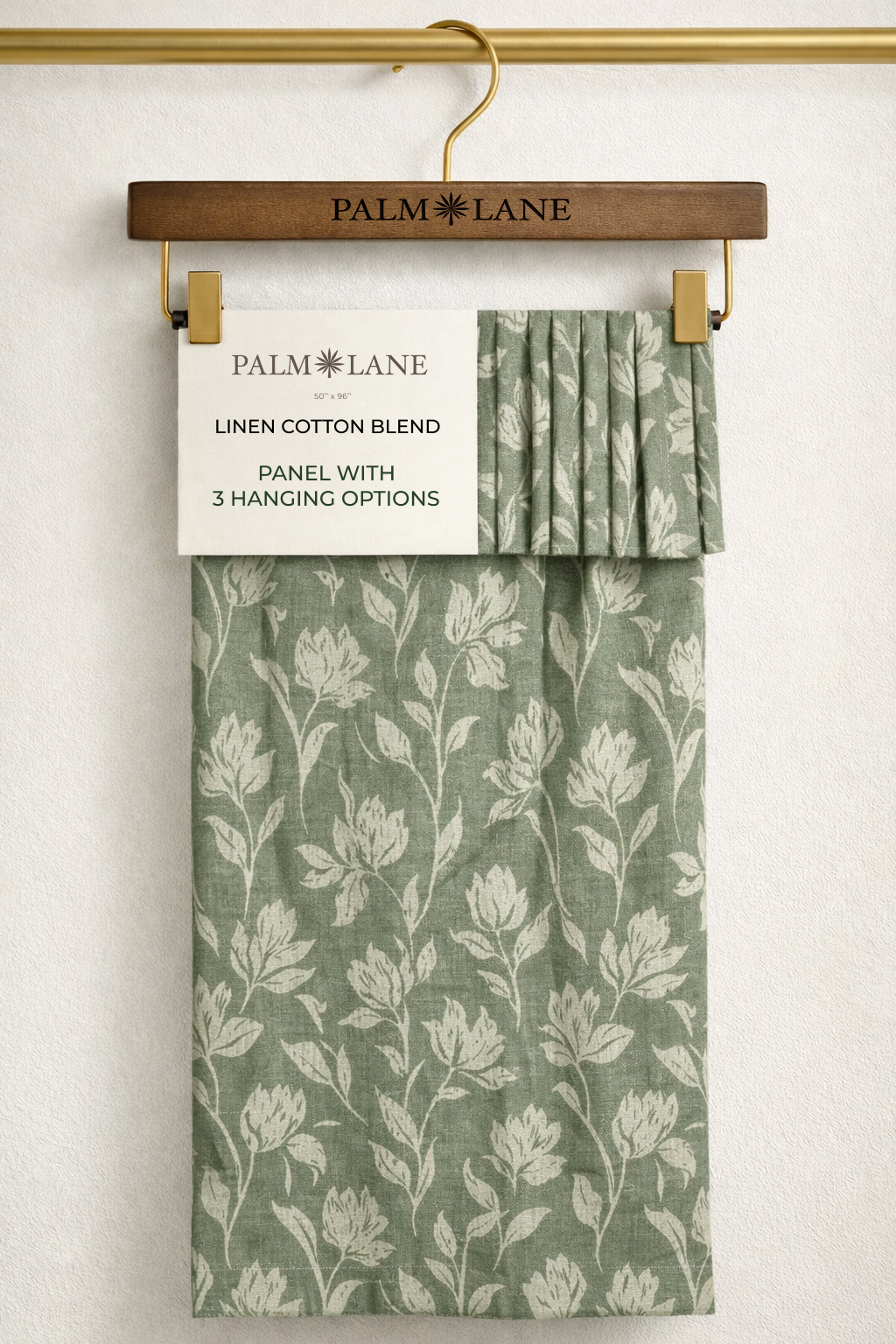 PALM LANE FLORAL LINEN COTTON CURTAIN