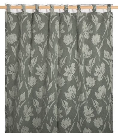 PALM LANE FLORAL LINEN COTTON CURTAIN