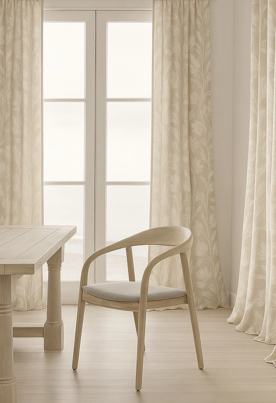 PALM LANE FLORAL LINEN COTTON CURTAIN