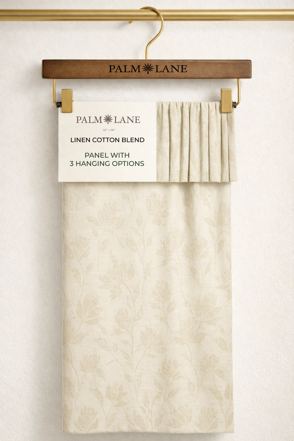PALM LANE FLORAL LINEN COTTON CURTAIN