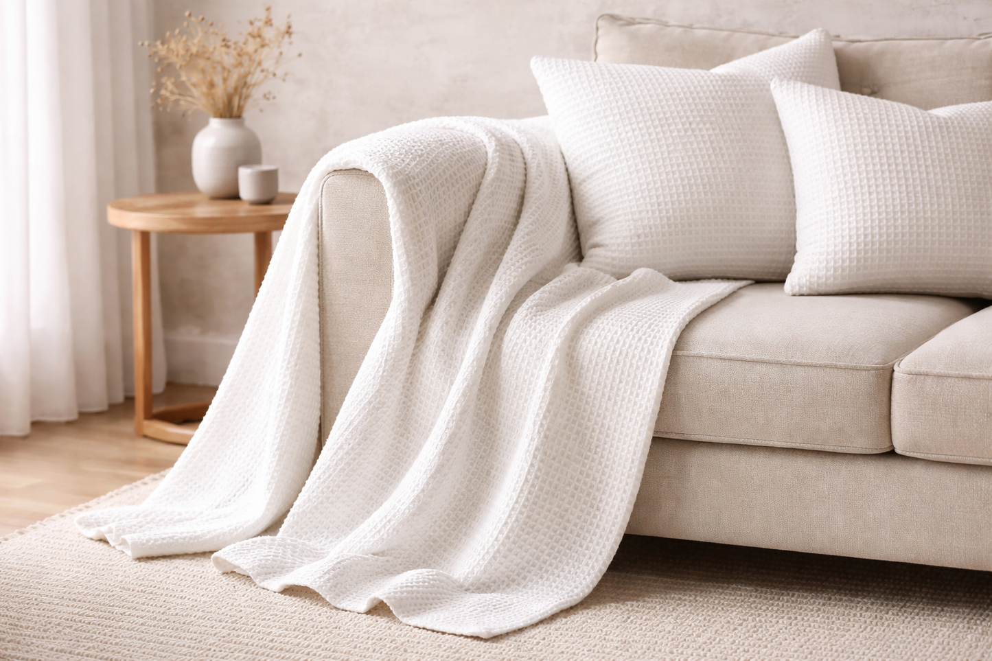 PALM LANE JACQUARD WAFFLE THROW