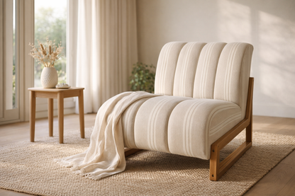 PALM LANE LINEN BLEND WITH WOODEN FRAME