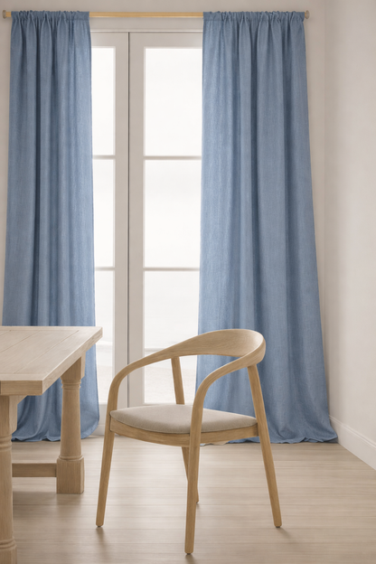 PALM LANE SOLID LINEN COTTON CURTAIN
