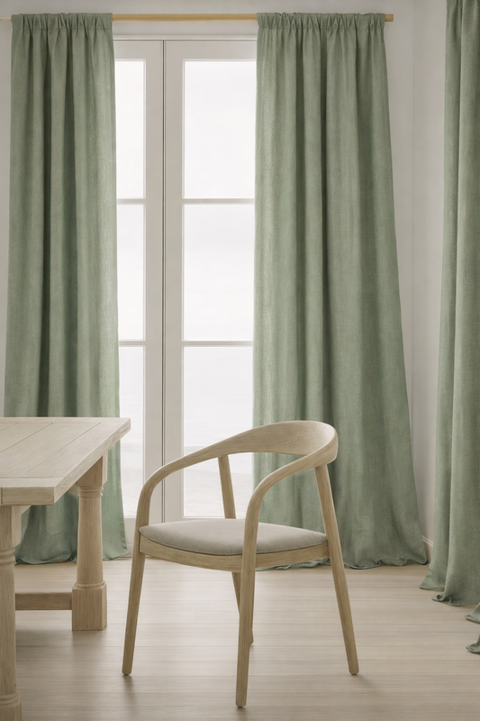 PALM LANE SOLID LINEN COTTON CURTAIN