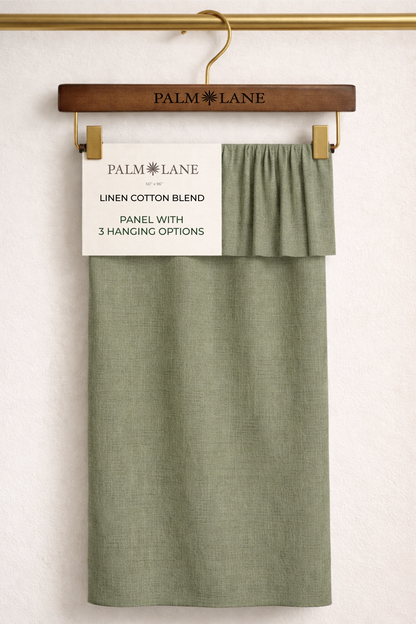 PALM LANE SOLID LINEN COTTON CURTAIN