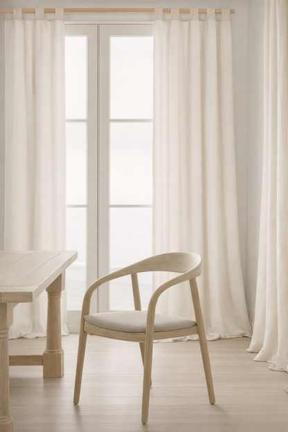 PALM LANE SOLID LINEN COTTON CURTAIN
