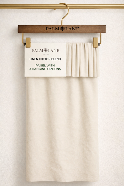 PALM LANE SOLID LINEN COTTON CURTAIN