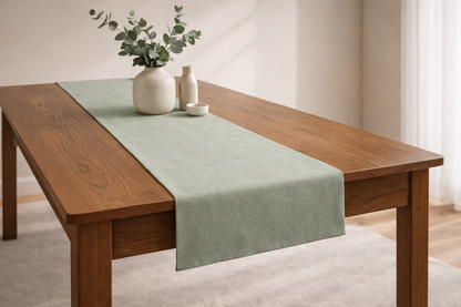 PALM LANE SOLID LINEN COTTON TABLE RUNNER