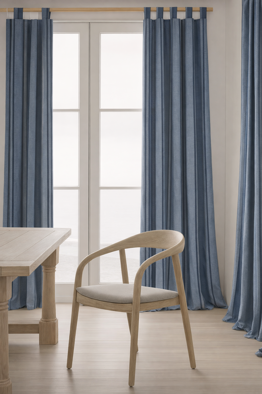 PALM LANE STRIPED LINEN COTTON CURTAIN